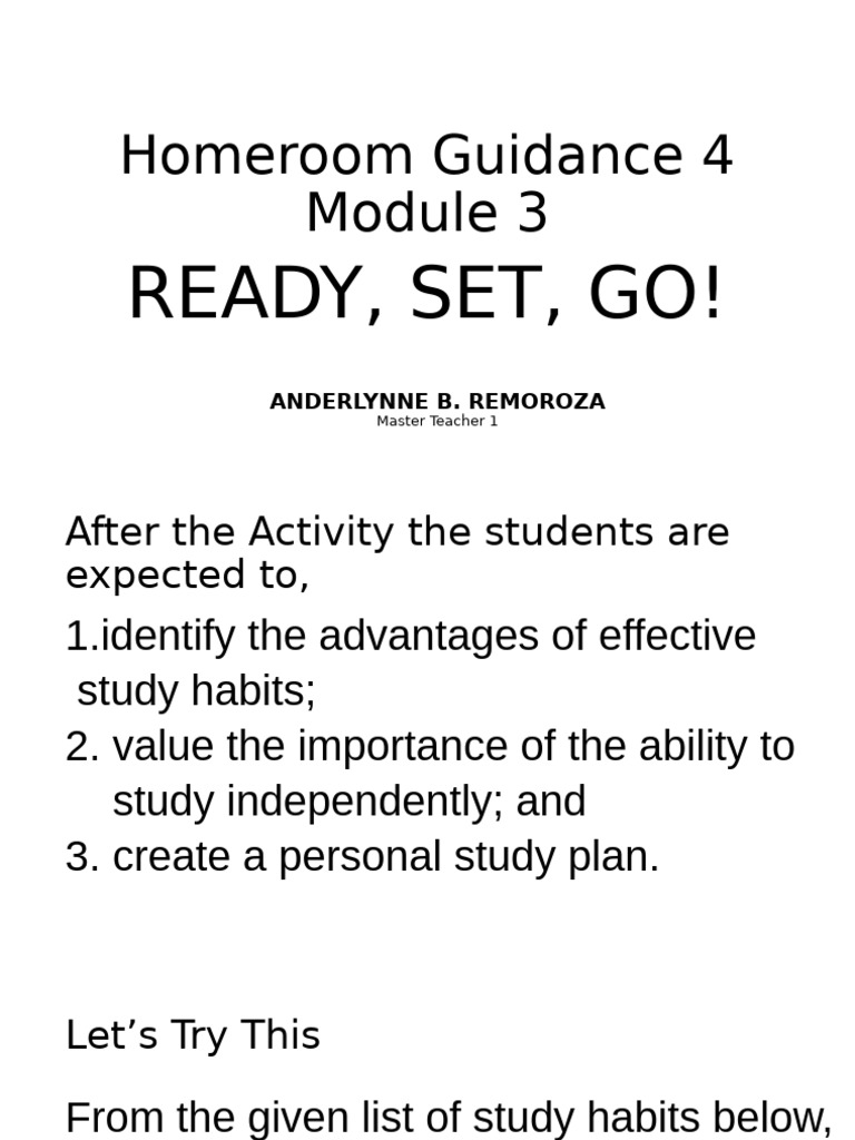 Homeroom Guidance 4 Module 3 | PDF | Study Skills | Cognitive Science