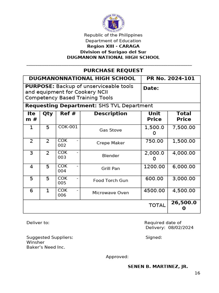 Purchase request pdf