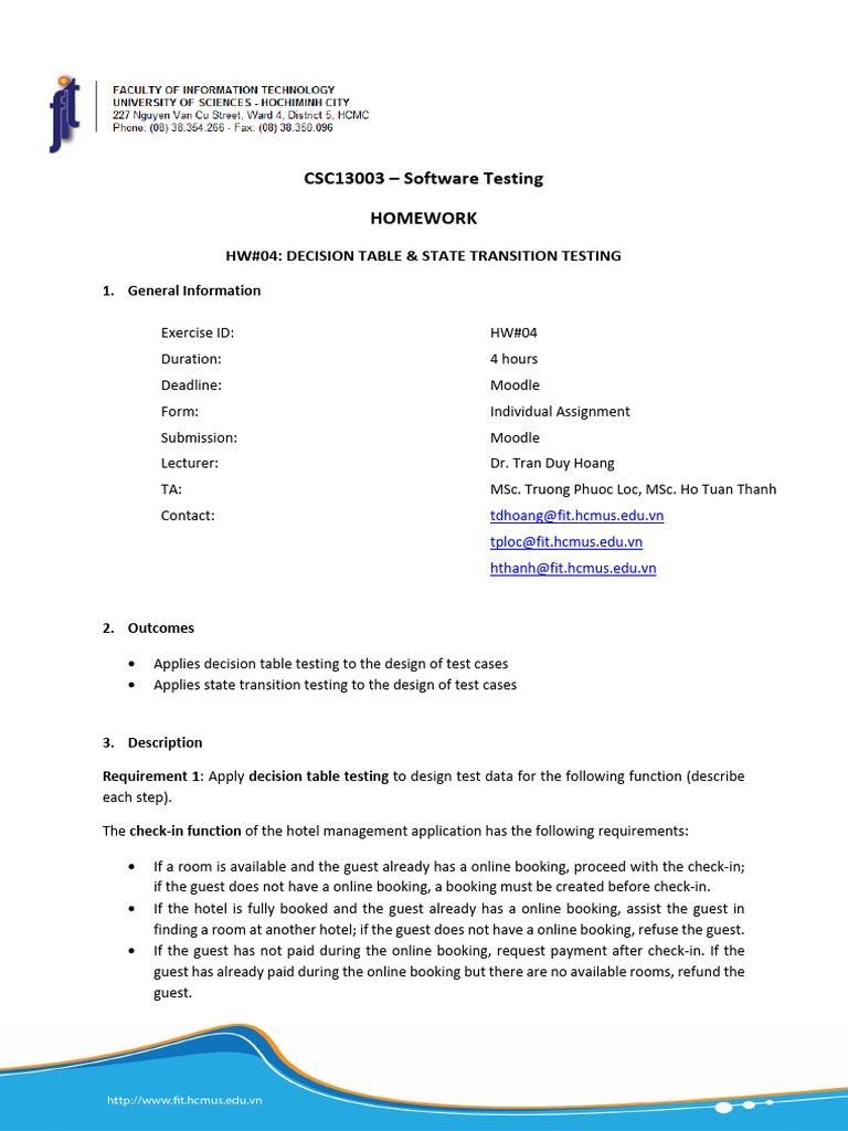 Software Testing: Decision Table & State Transition | PDF ...