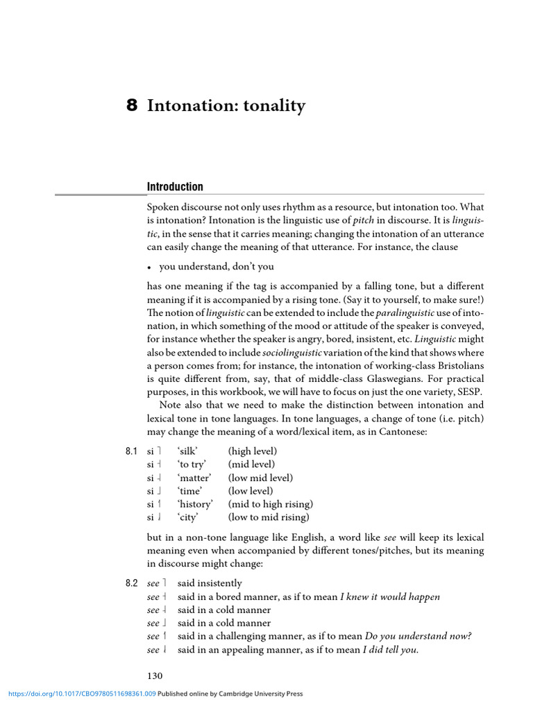 Understanding English Intonation | PDF | Tone (Linguistics) | Pygmalion ...