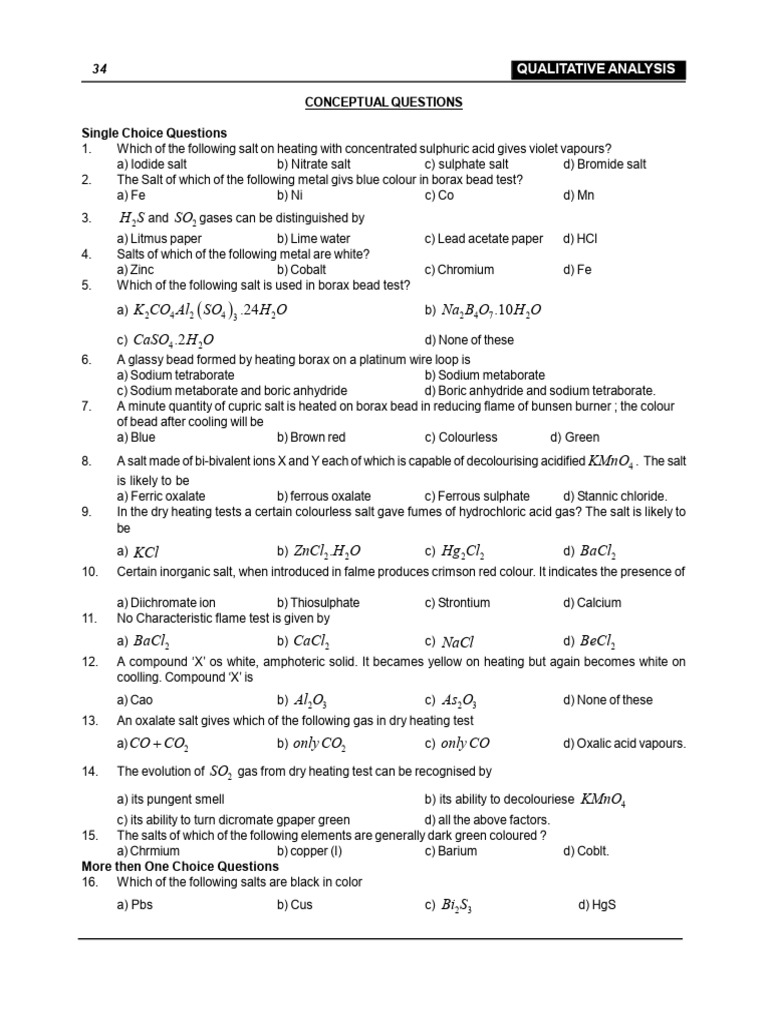 Salt analysis questions vj pdf precipitation chemistry