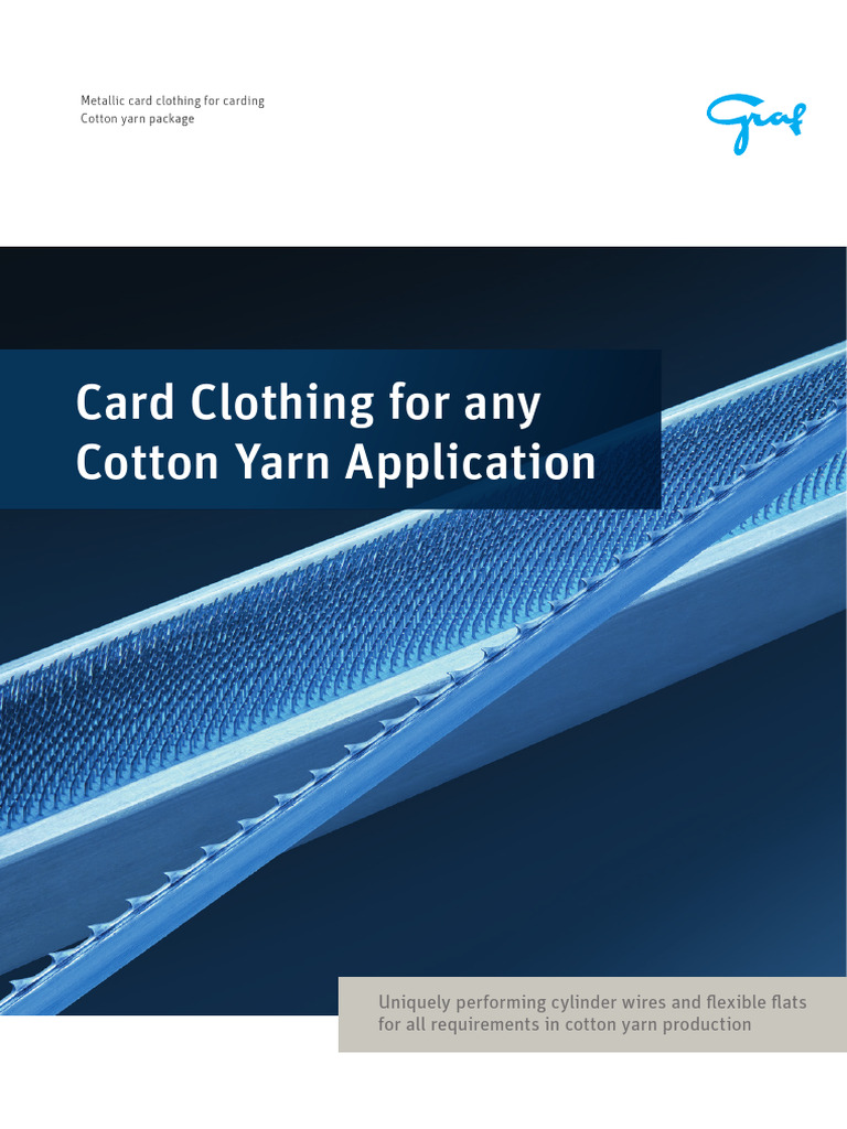 Graf Card Clothing for Cotton Yarn | PDF | Yarn | Secondary Sector Of ...