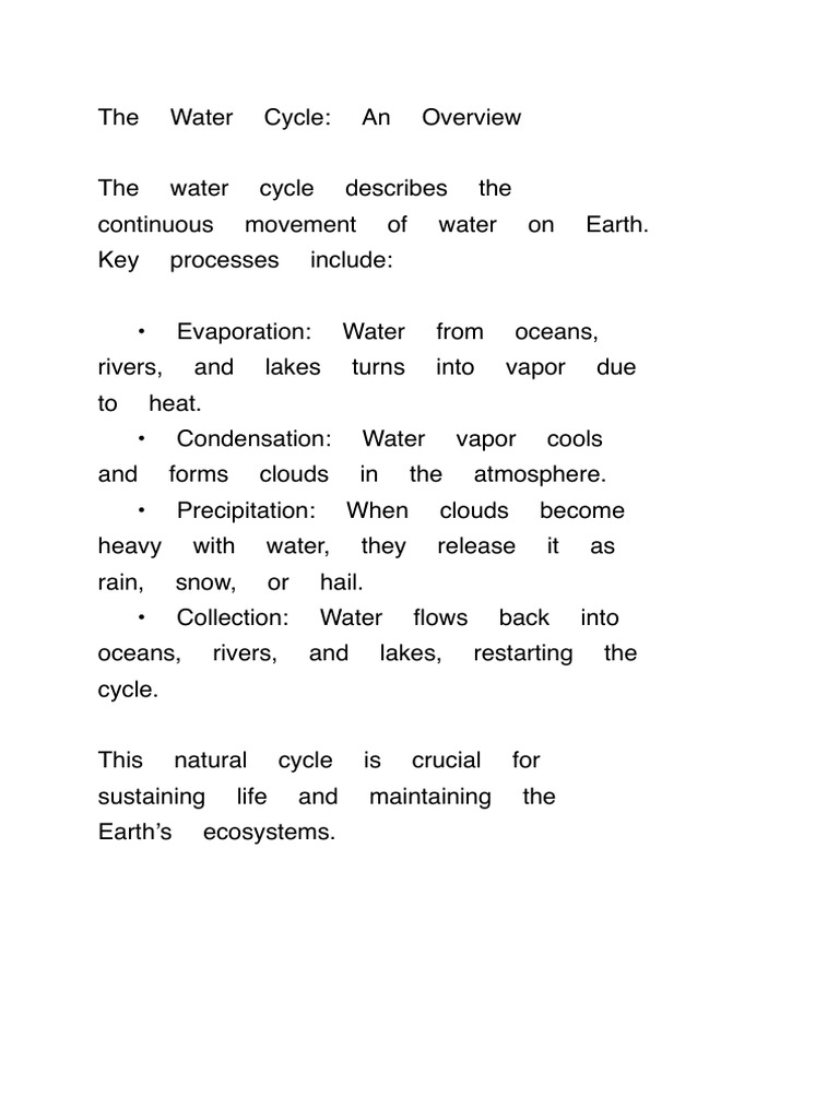 Water Cycle | PDF | Social Science | Science & Mathematics