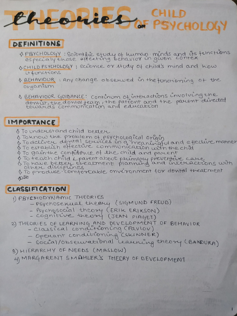 Theories of Child Psychology (Pedodontics) | PDF