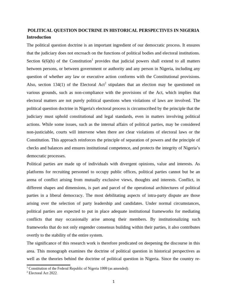 Mono 7 Political Question in Historical Perspective in Nigeria | PDF ...