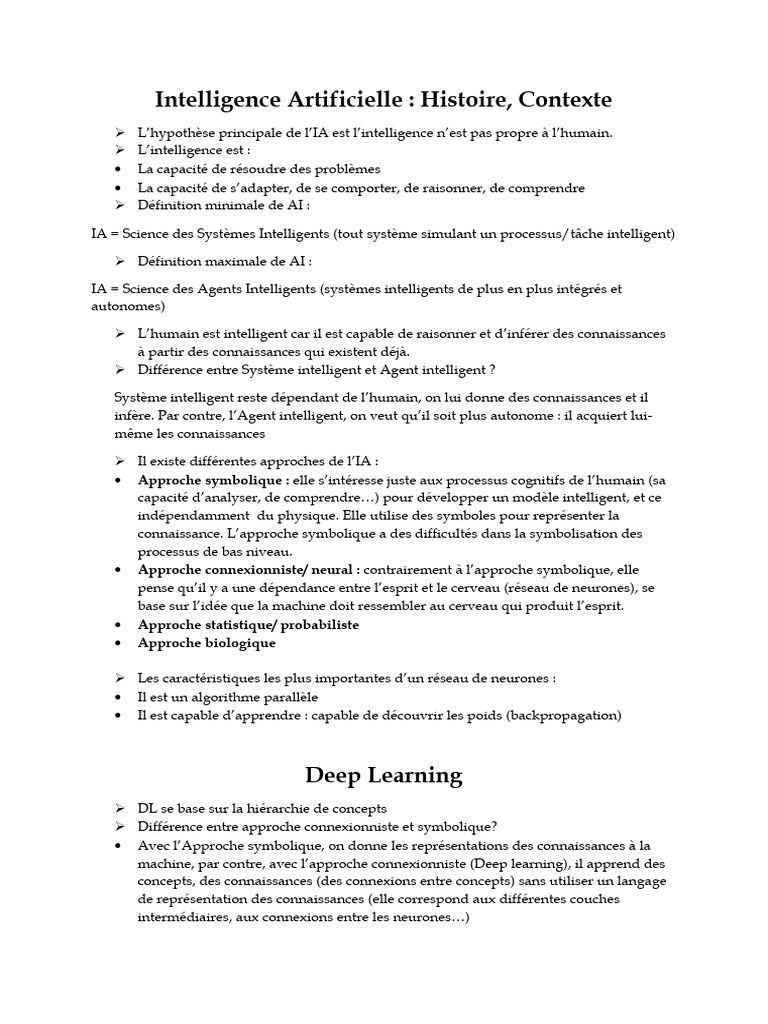 Approches et définitions de l'IA | PDF | Intelligence artificielle ...