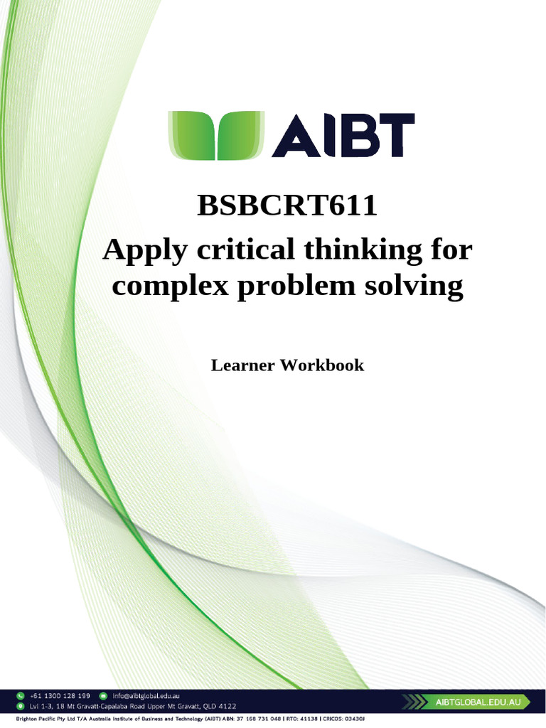 Critical Thinking for Problem Solving Workbook | PDF | Brainstorming ...
