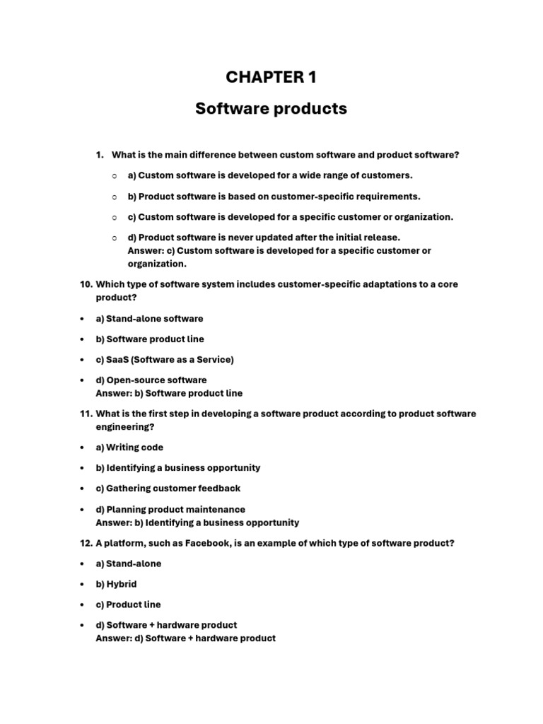 CHAPTER 1 Questions (1) | PDF | Prototype | Software As A Service