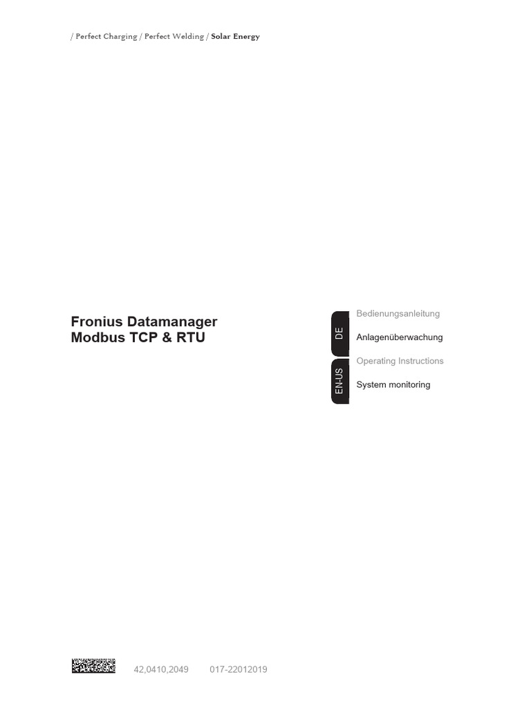 MODBUS Adress Registors | PDF