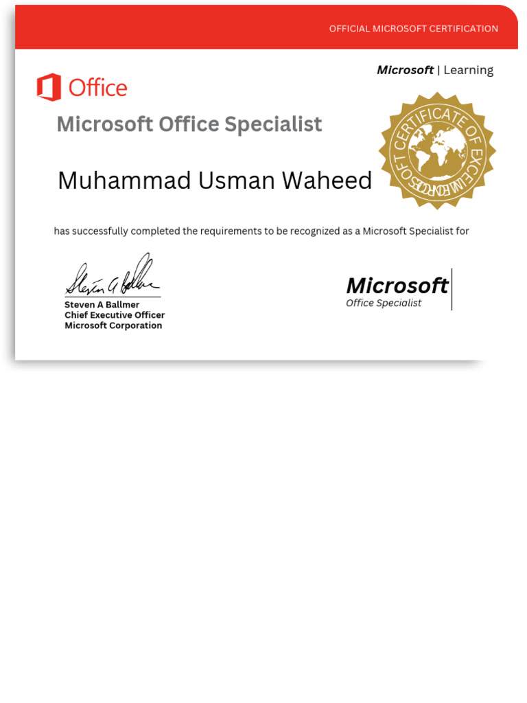 Official microsoft certification pdf