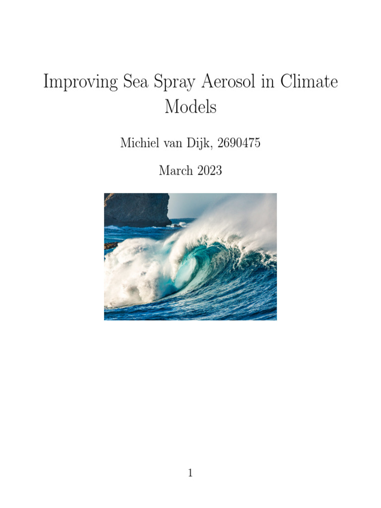 Improving Sea Salt Aerosol in Climate Models | PDF | Aerosol ...