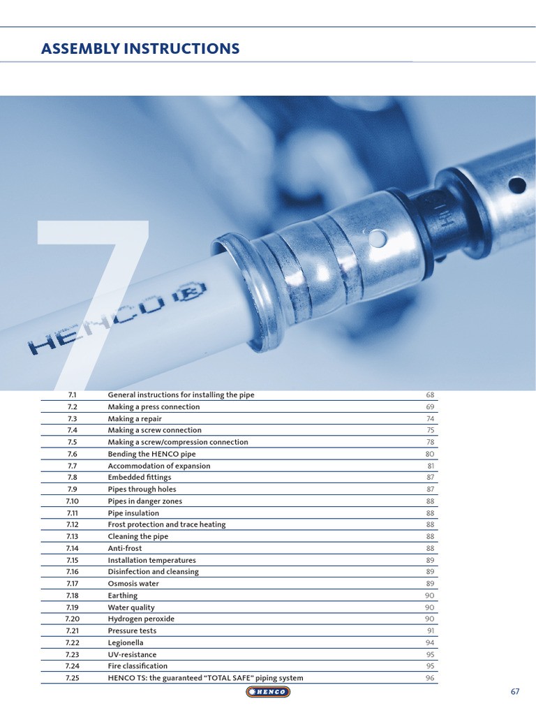 HENCO Pipe Installation Guide | PDF | Pipe (Fluid Conveyance) | Thermal ...