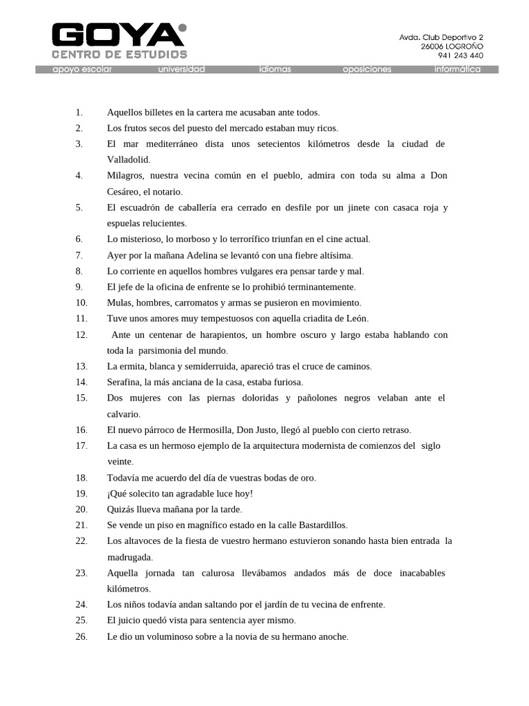 Oraciones Simples Pdf