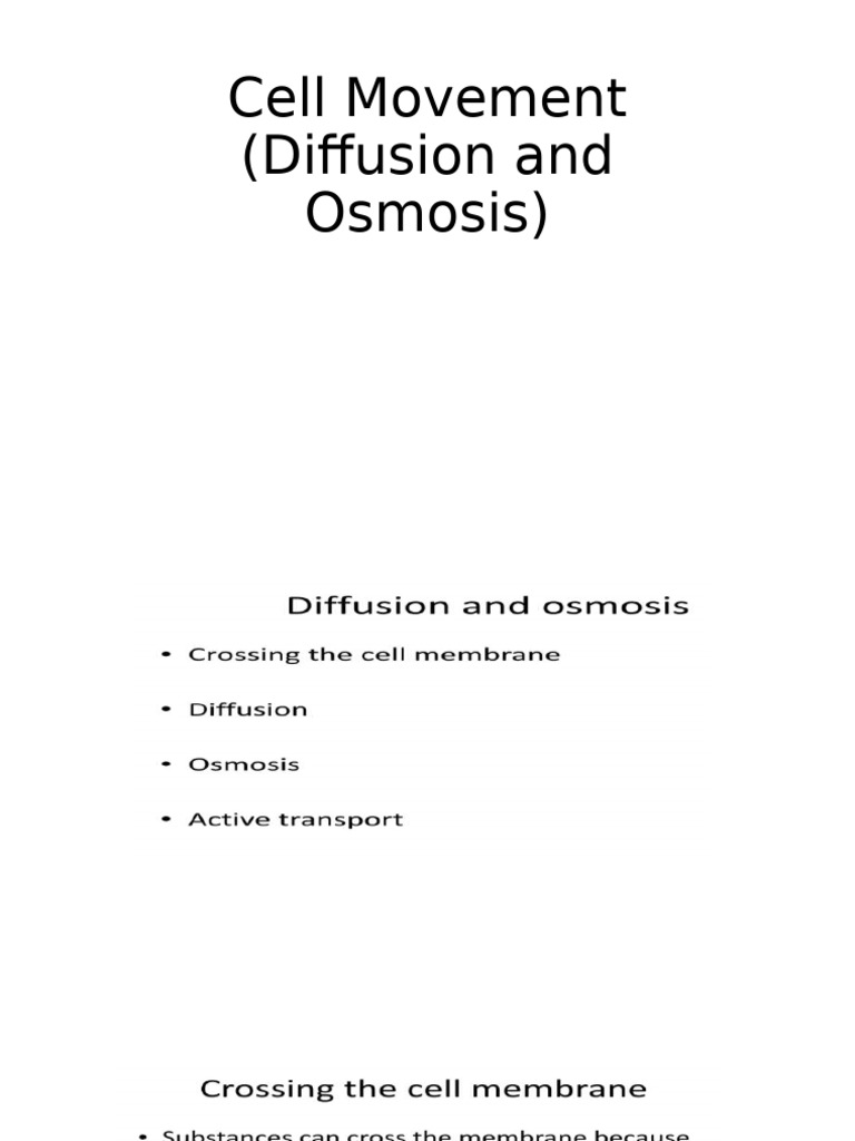 Grade 9 Movement in and Out of The Cell | PDF