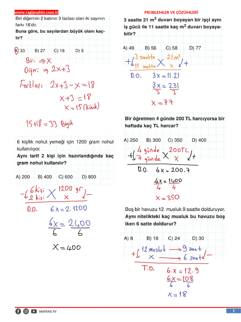 Problemler Ve Çözümleri̇ | PDF