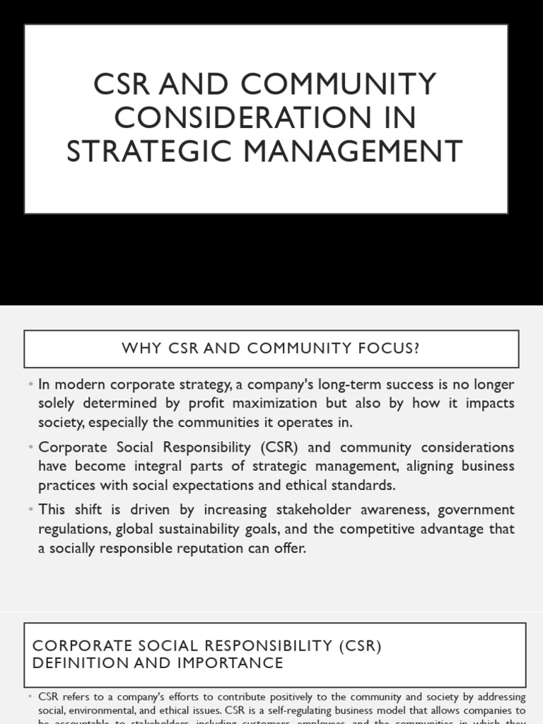 CSR and Strategic Mgmt. | PDF | Corporate Social Responsibility ...