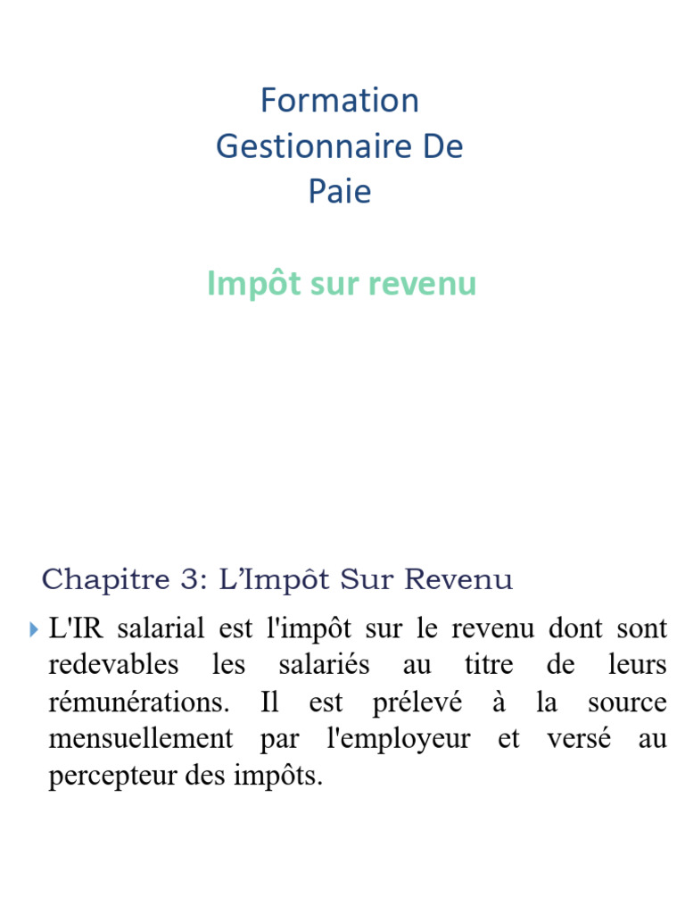 Calcul de l'Impôt sur Revenu Salarié | PDF | Impôt sur le revenu | Salaires