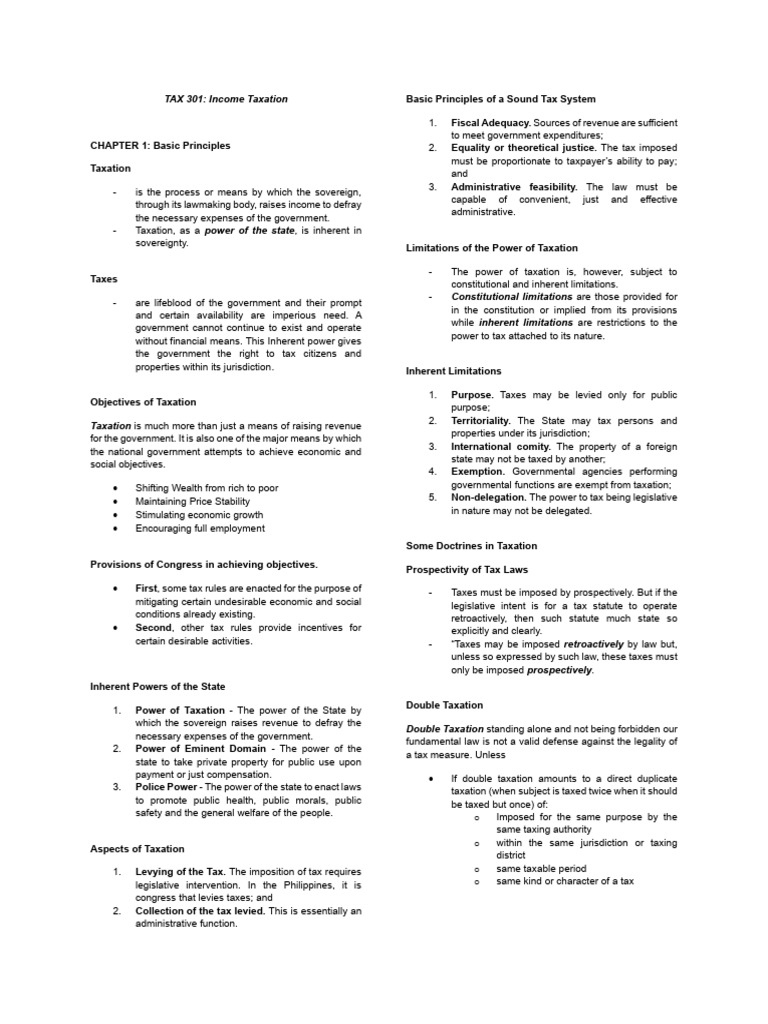 TAX 301 - Midterms Reviewer | PDF | Taxes | Taxation In The United States