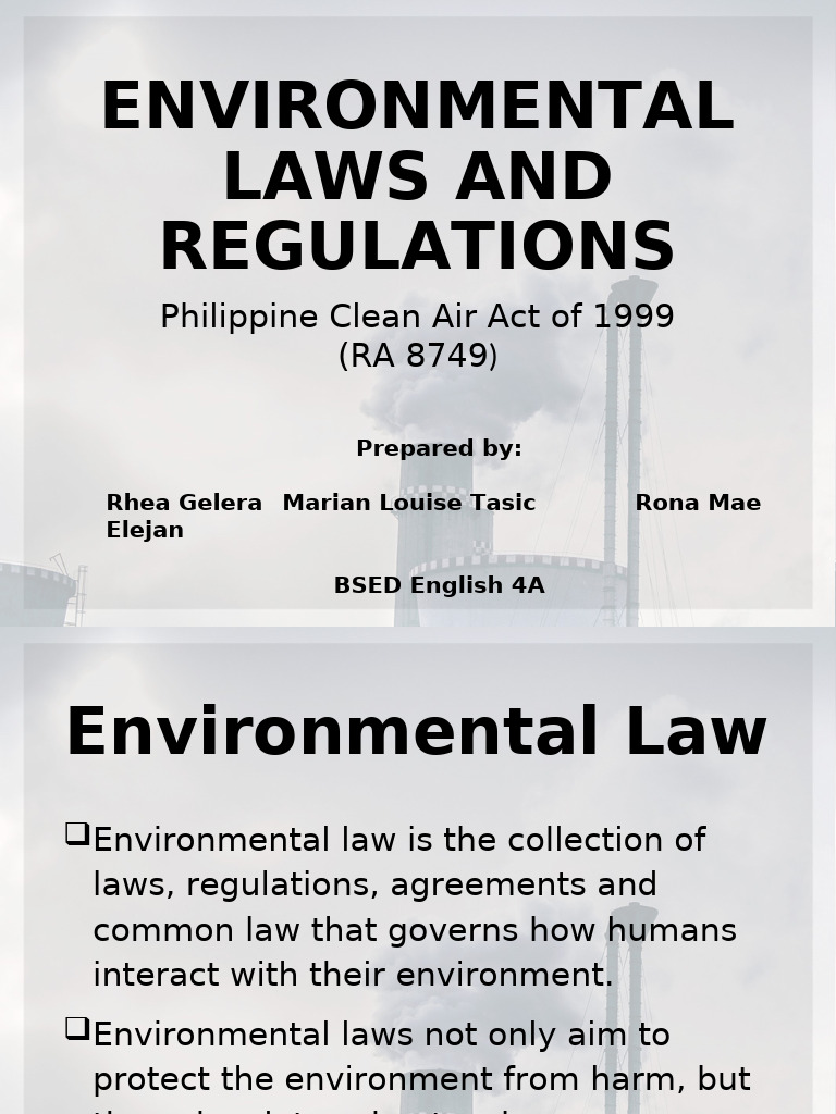 Philippine Clean Air Act Overview | PDF | Air Pollution | Exhaust Gas