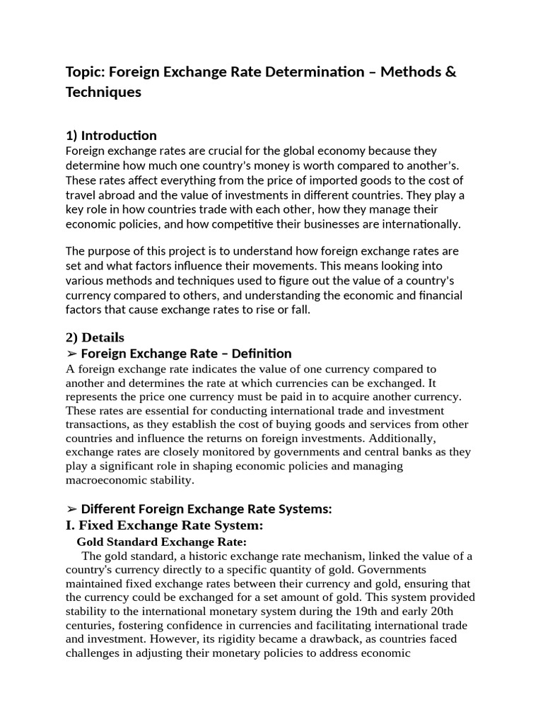 Methods of Foreign Exchange Rate Determination | PDF | Exchange Rate ...
