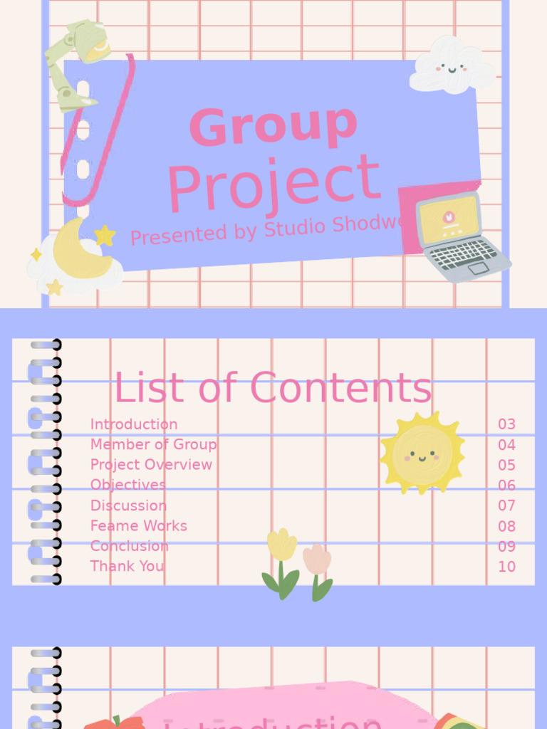Purple and Pink Playful Group Project Presentation | PDF