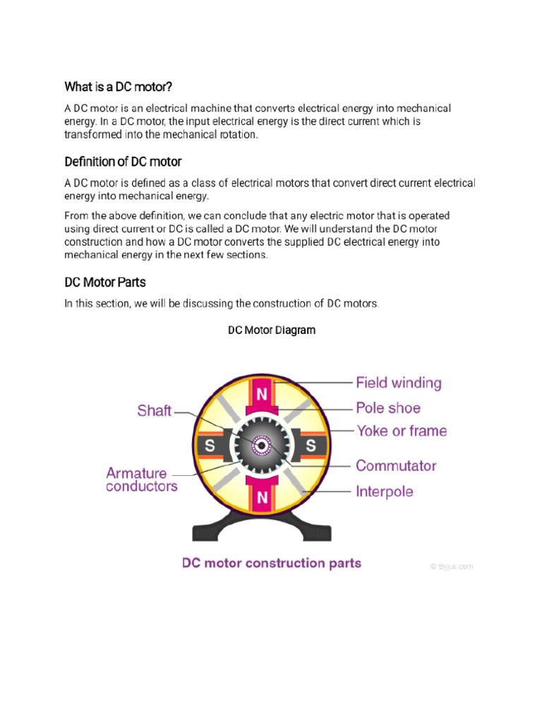DC-Motor Notes and Operating System Program | PDF