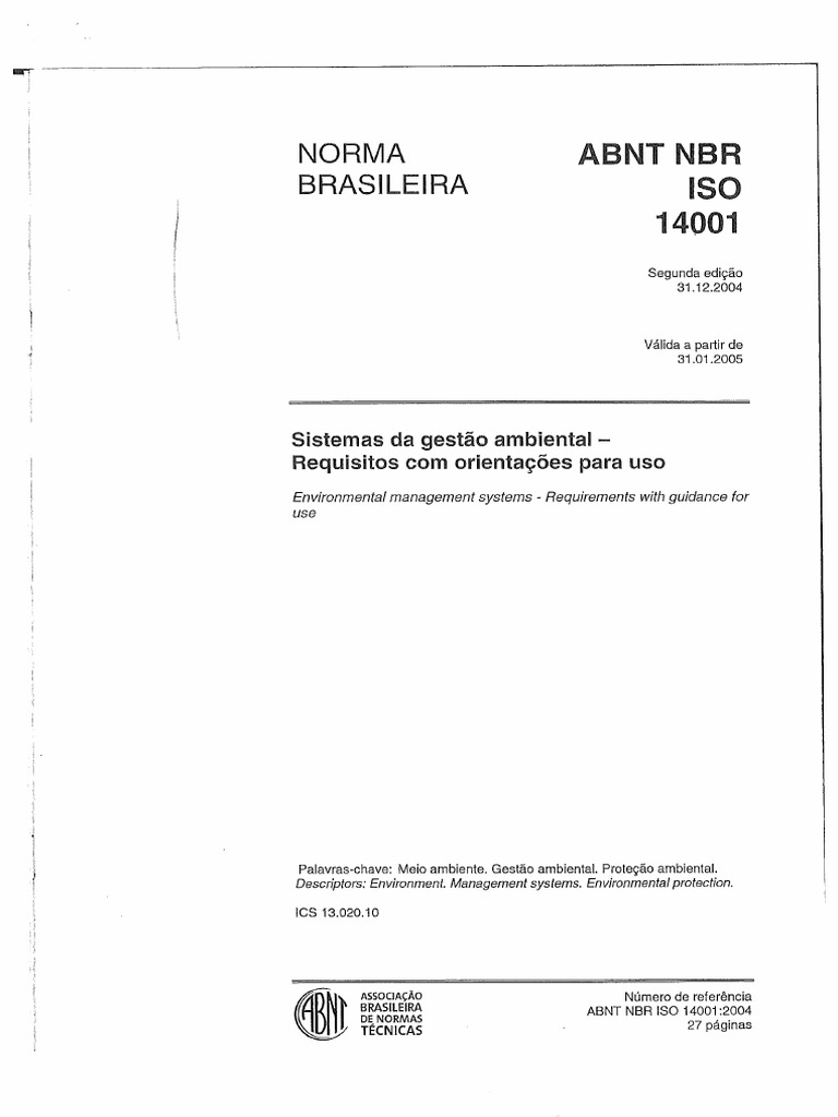 Abnt NBR Iso 14001 2004 | PDF
