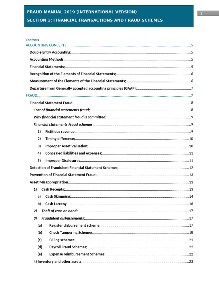 2019 International Fraud Manual | PDF | Financial Statement | Cheque