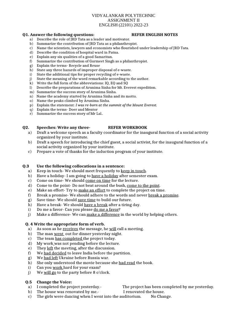 ASSIGNMENT II - 2022-23 - Solution | PDF