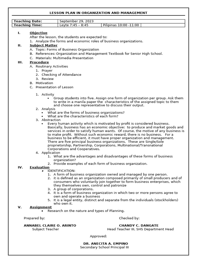 Forms of business organization pdf corporations teachers