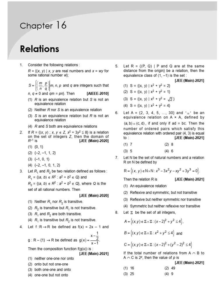 Understanding Relations in Mathematics | PDF | Function (Mathematics ...