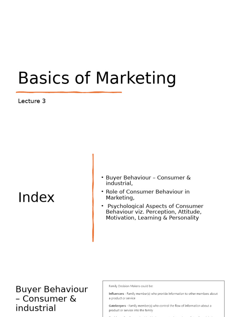 Basics of Marketing-Lecture4 | PDF