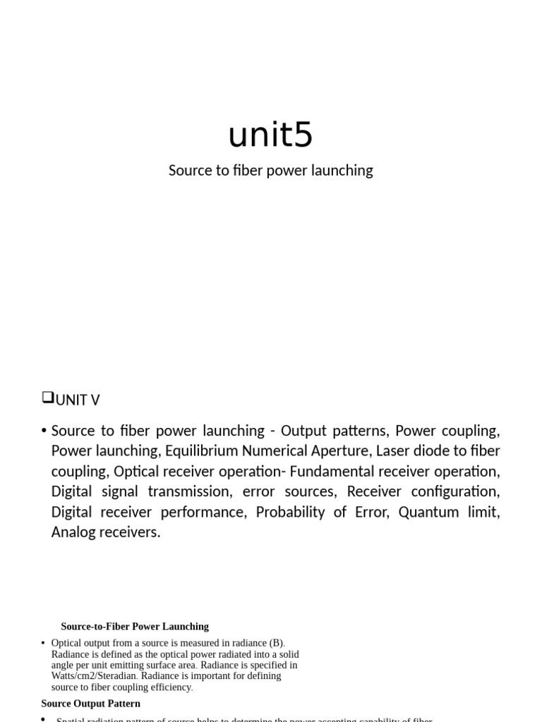 Unit5 Pdf Optical Fiber Optics