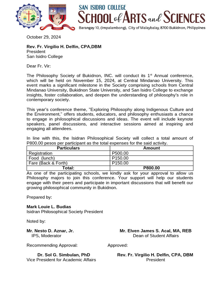 Bukidnon Philosophy Society Conference 2024 | PDF