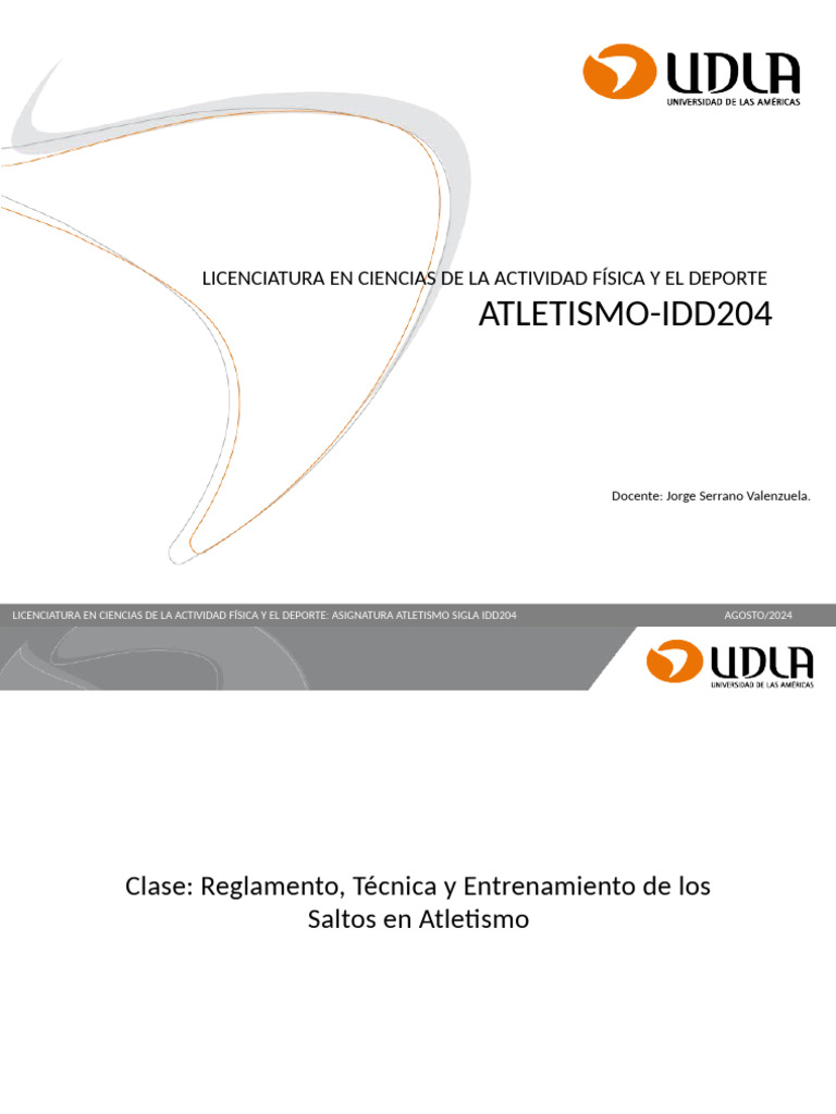 Clase 2 Saltos Atletismo Udla | PDF | Deporte del atletismo | Deportes