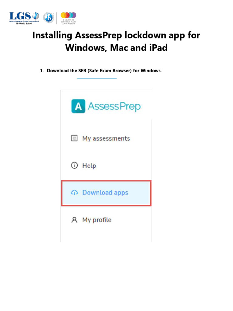 Installing AssessPrep Application for Mid-term Exams | PDF
