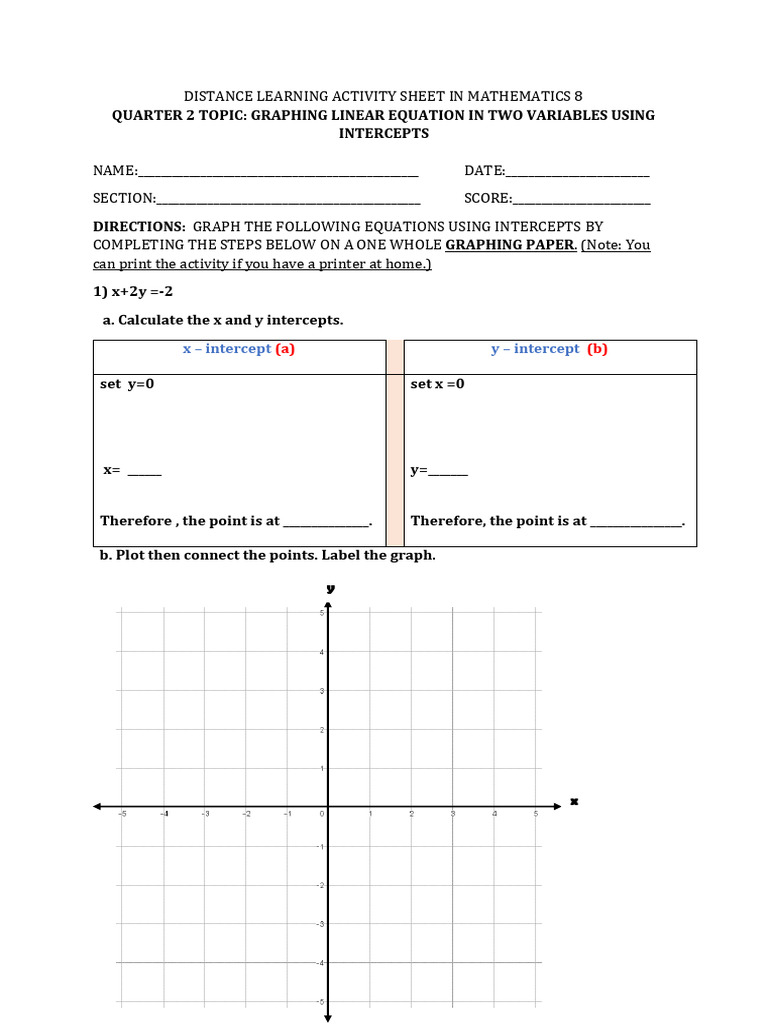 Graphing Linear Equations Guide | PDF