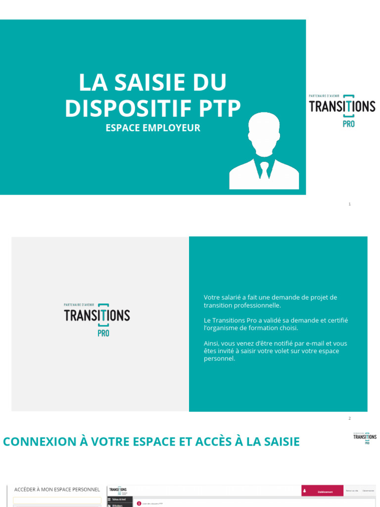 Saisie PTP Espace Employeur | PDF