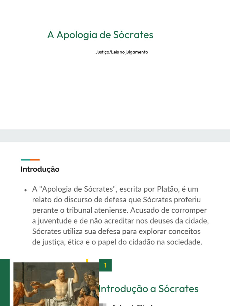 Justiça e Verdade na Apologia de Sócrates | PDF | Sócrates | Justiça