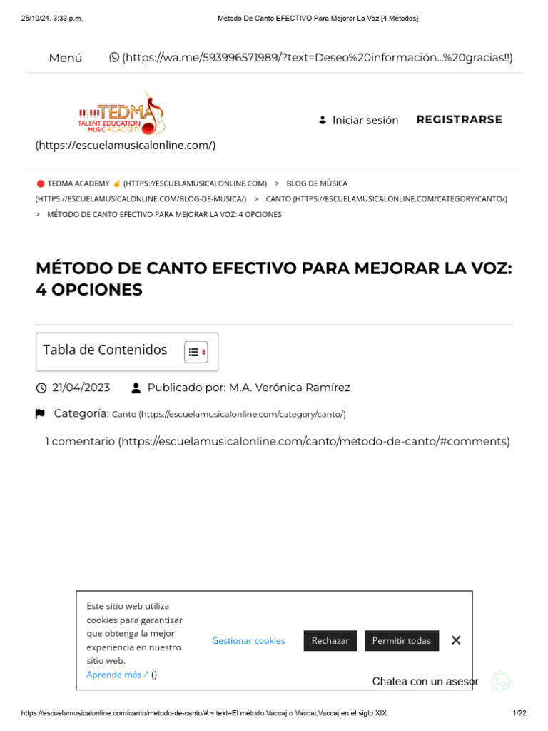 Métodos de Canto para Niños | PDF | Canto | Las artes escénicas