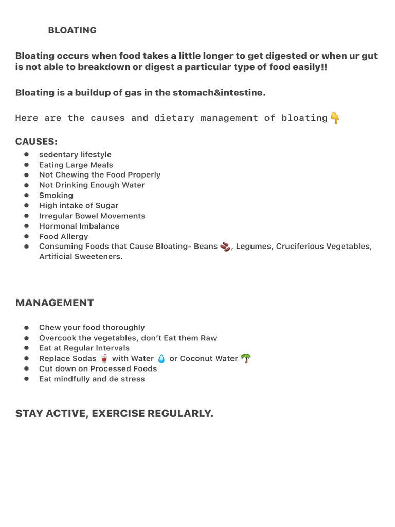 Image showcasing Bloat-Busting Dietary Tips | PDF | Cooking, Food & Wine | Lifestyle