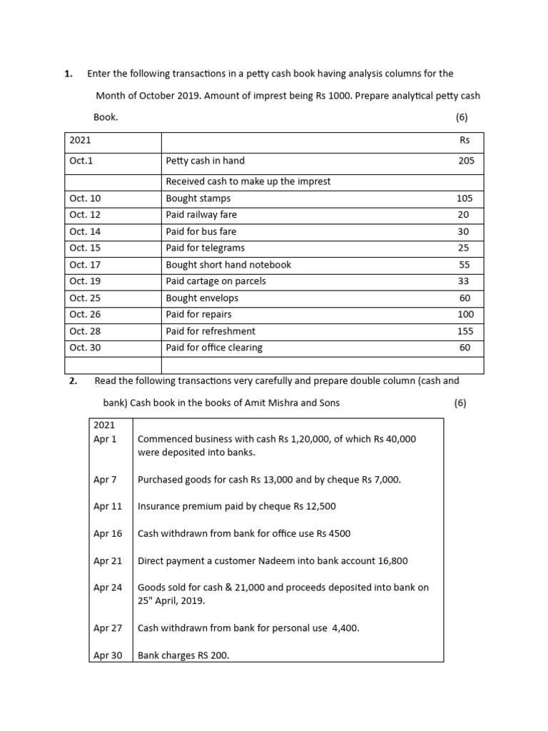 Cash and Bank Transactions Overview | PDF