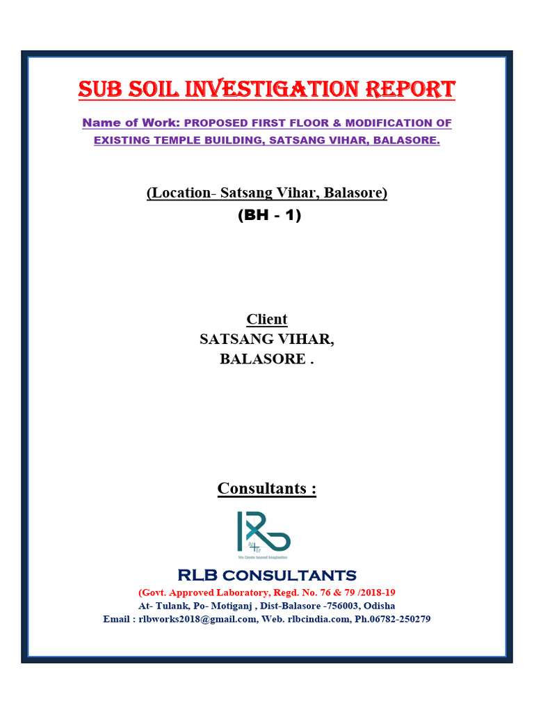 Soil Report of Satsangvihar | PDF | Geotechnical Engineering | Civil ...