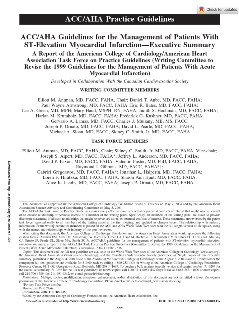 Antman Et Al 2004 Acc Aha Guidelines For The Management of Patients ...