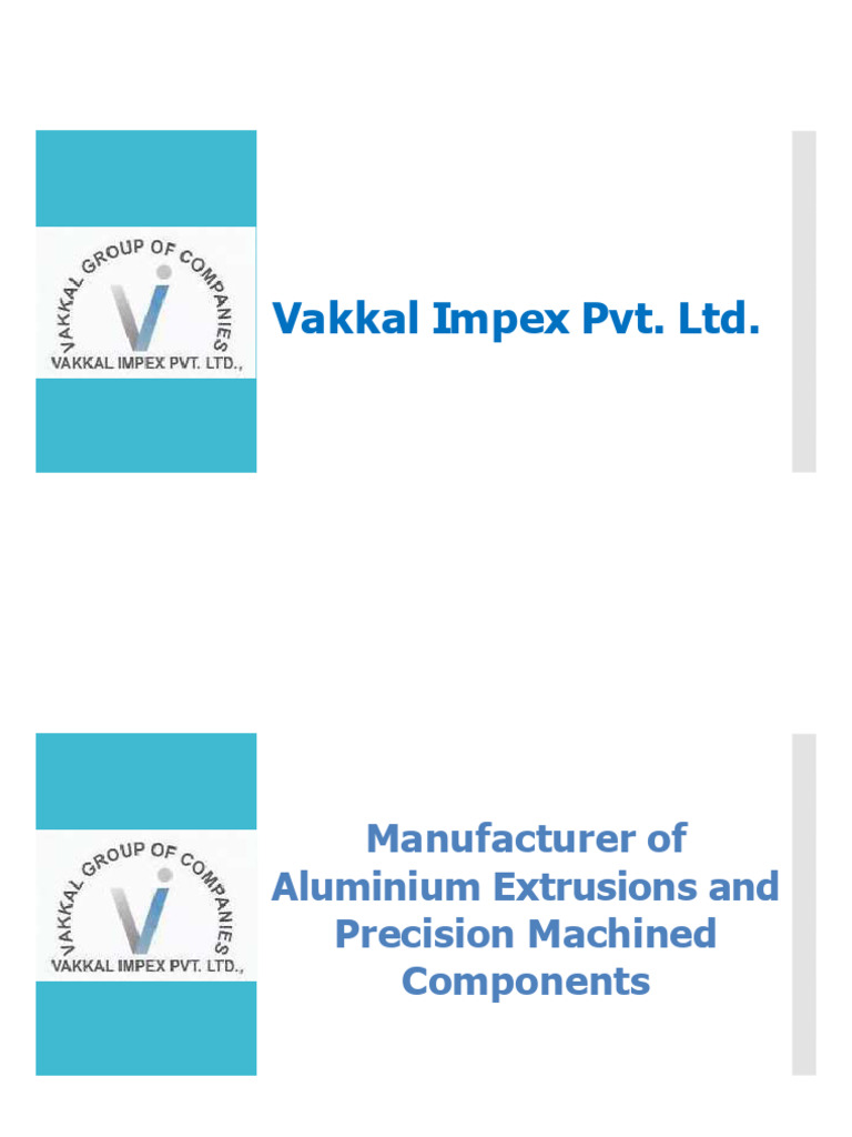 Vakkal Impex: Aluminium Extrusions & Machining | PDF | Metals ...