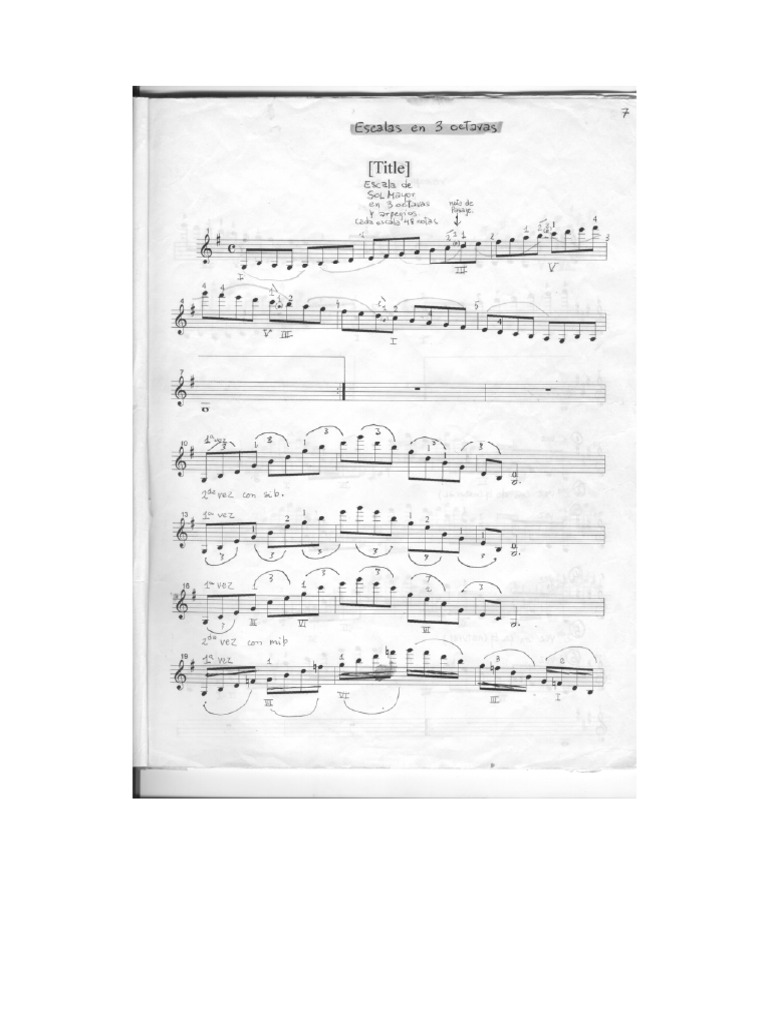 Escala de Sol Mayor en 3 OCTAVAS Con 6 Arpegios VIEJO Finale | PDF