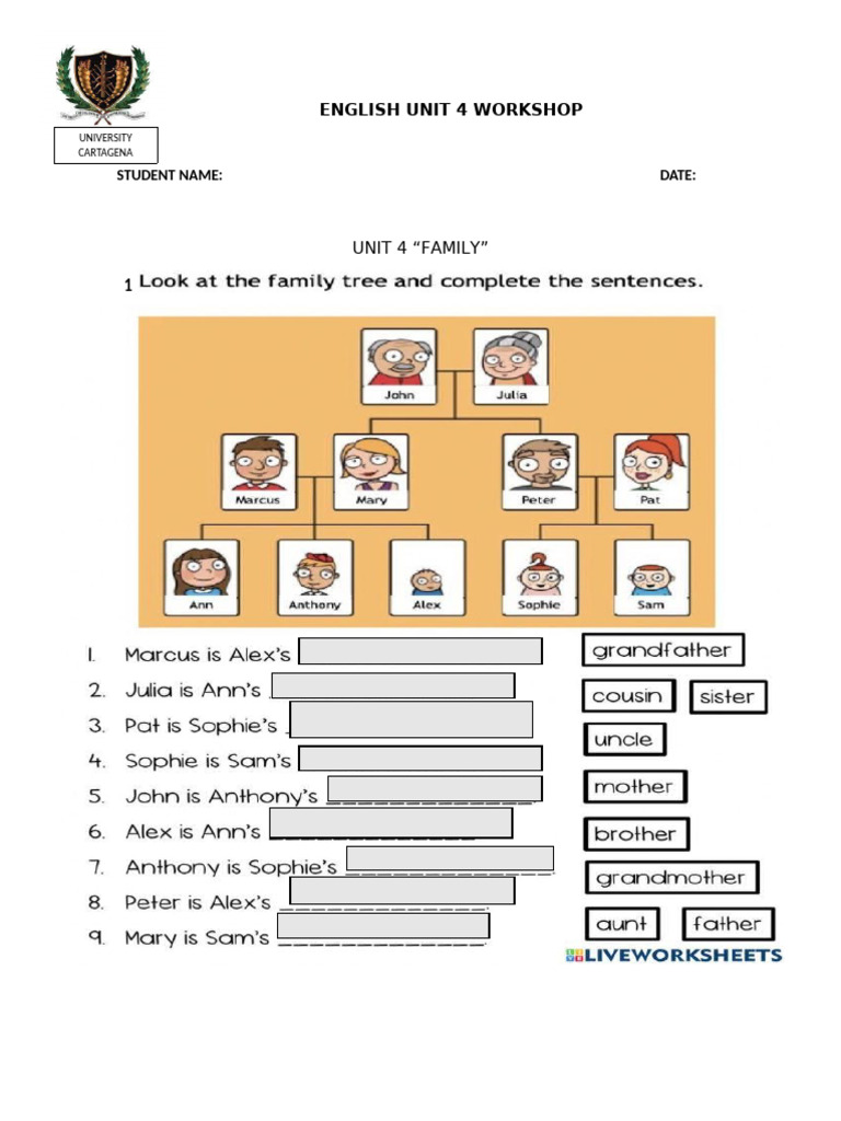 Family Vocabulary and Activities Guide | PDF | Foreign Language Studies ...