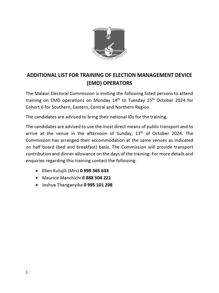 Additional EMD Operators Training | PDF | Meal