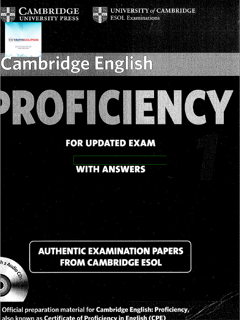 117 Cambridge English Proficiency (CPE) 1 For Updated Exam 2012 117 Cambridge English Proficiency (CPE) 1 For Updated Exam 2012