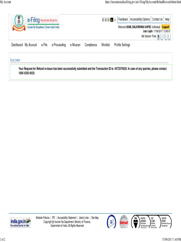 Refund Request 2012-13 | PDF